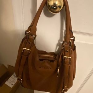 Gently used MK brown leather hobo bag